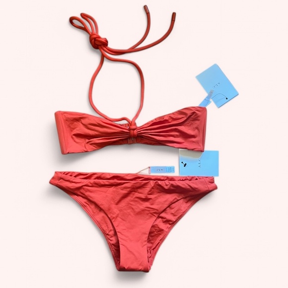 NWT MSRP $260 ALC Vibrant Cheeky Burnt Orange Hater Bikini Set Size M Tropical - Picture 1 of 7